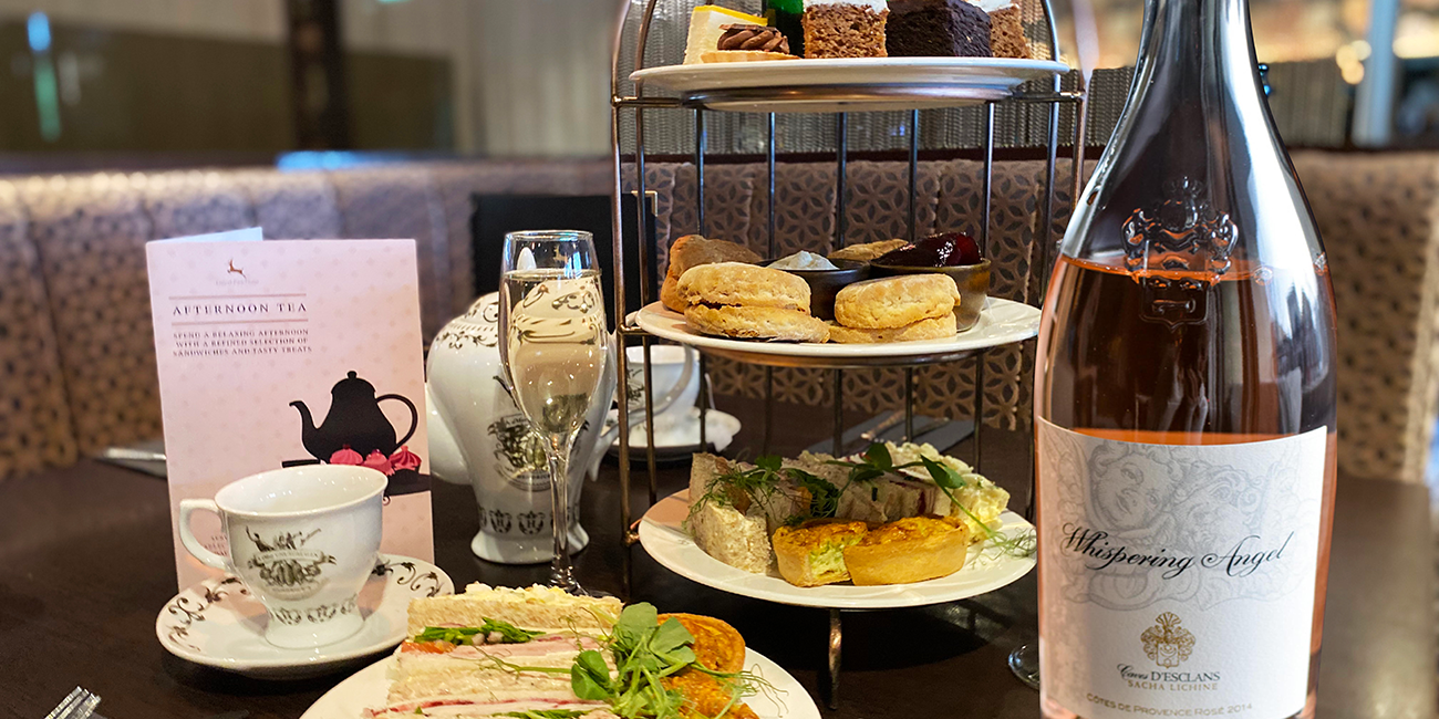 Whispering Angel Afternoon Tea for two at Dalziel