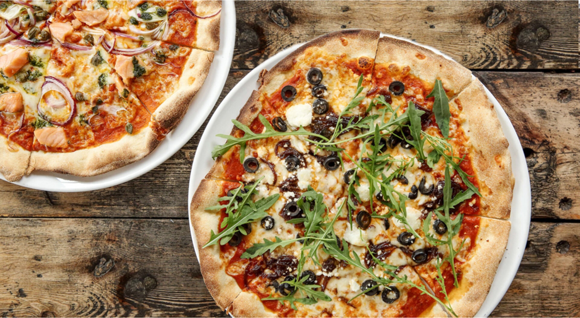 2 pizzas & a bottle of wine at The Jolly Sailors