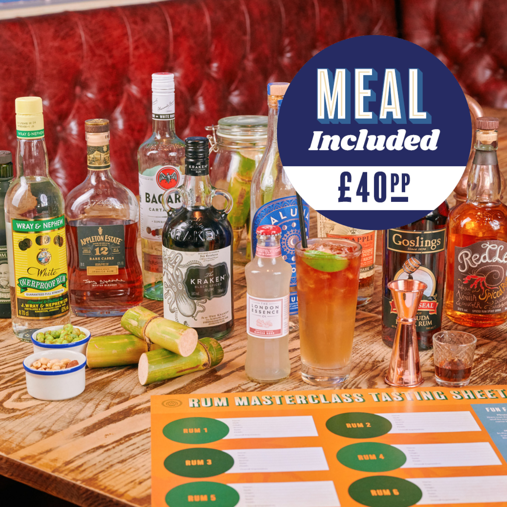 Rum Masterclass for 2 + Meal