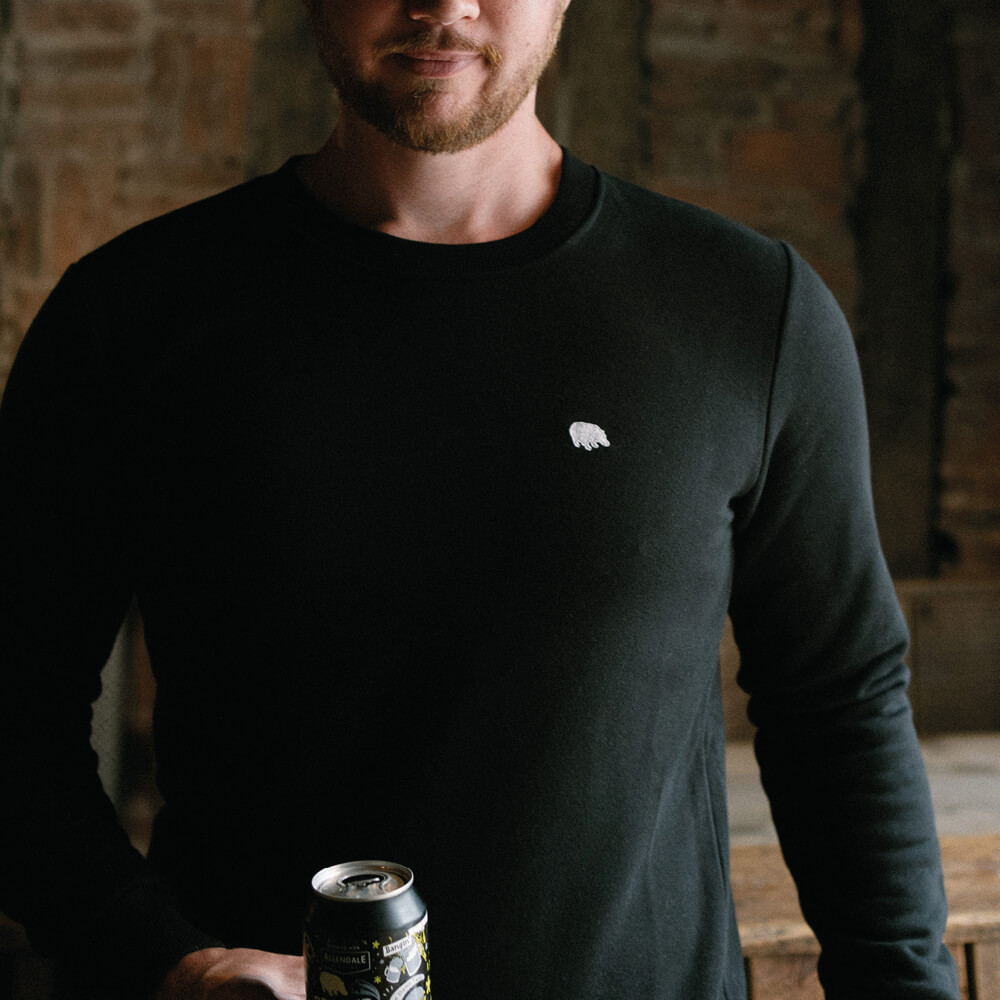 Classic Hippo Sweatshirt (Black)-Small: 40in/102cm