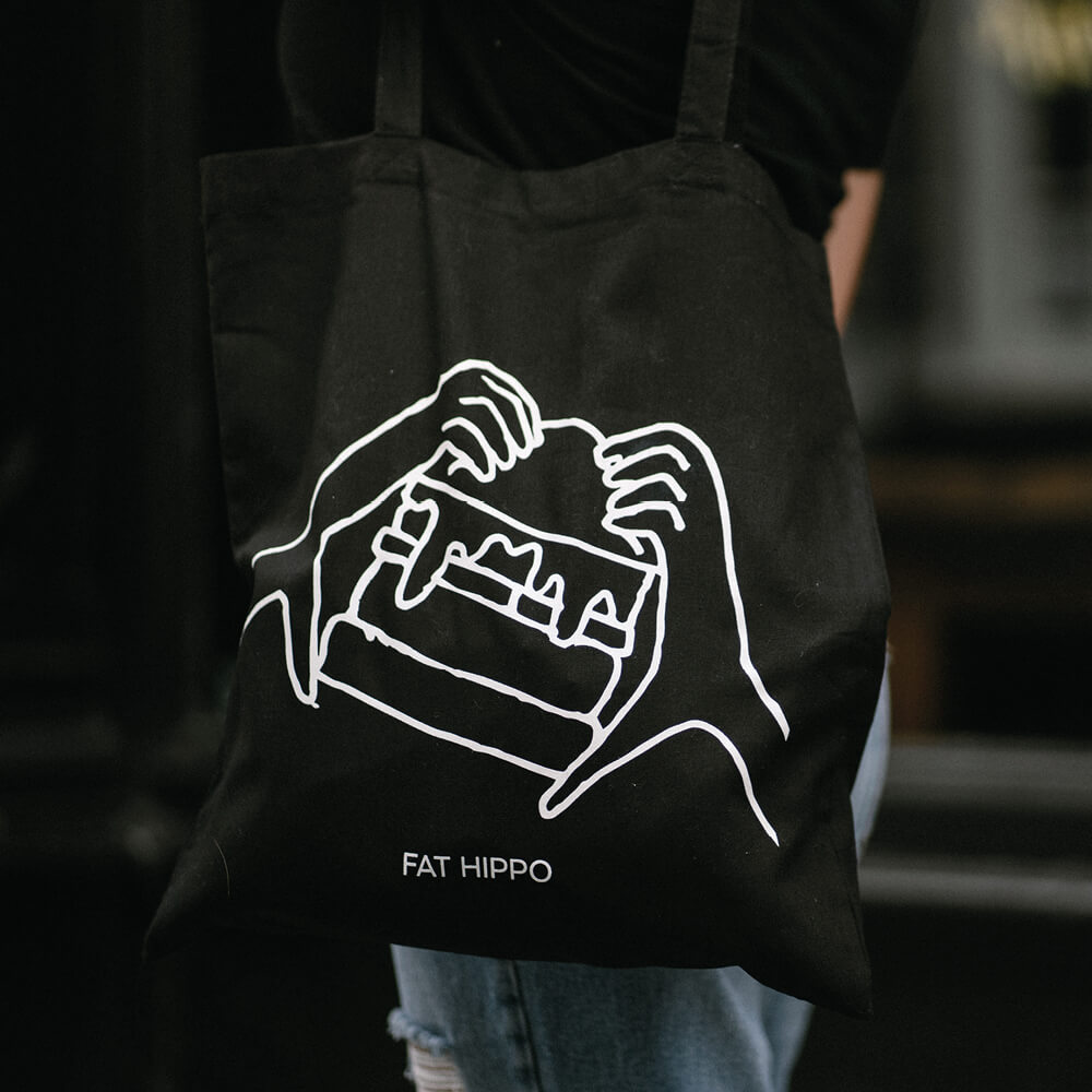 Hippo Tote Bag (Black)