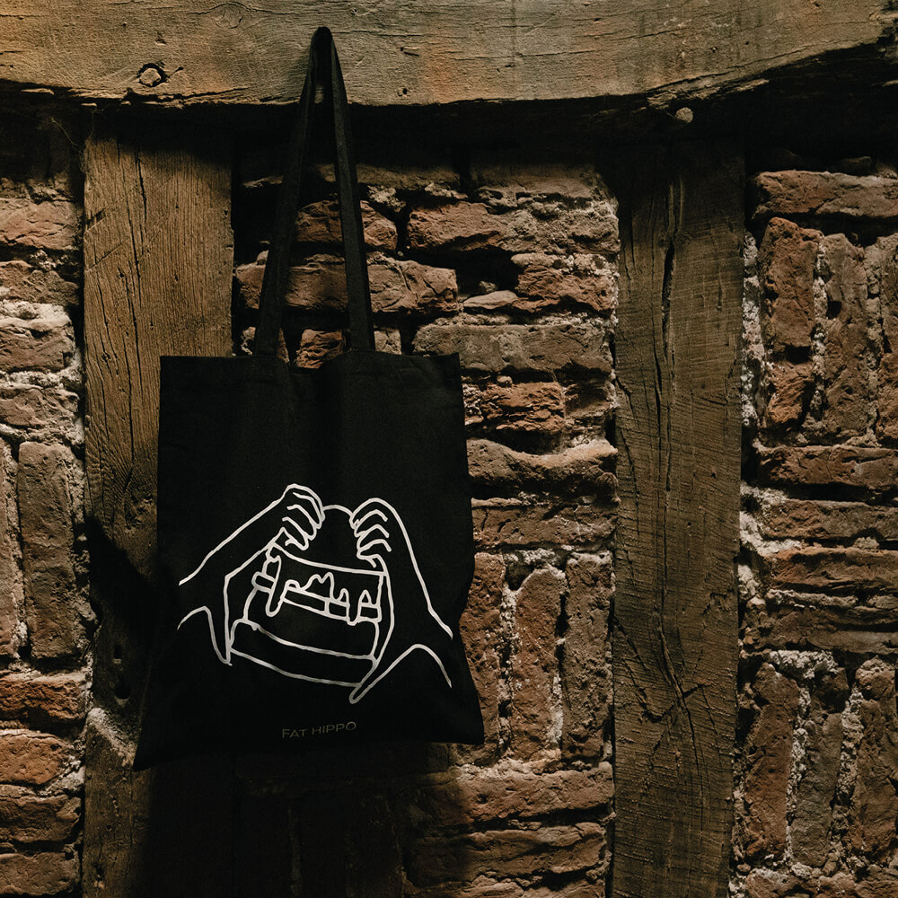 Hippo Tote Bag (Black)